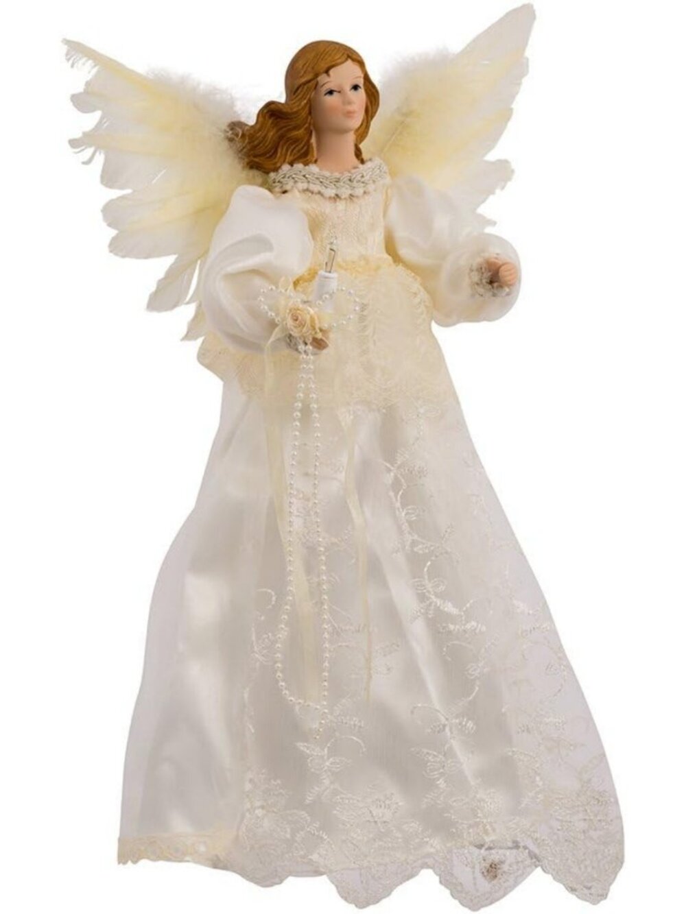 Ivory Angel Treetop with 10 Lights - 14.5-Inch Indoor Christmas Decor